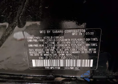 2021 Subaru Crosstrek Sport z USA, uszkodzony, nr VIN JF2GTHSCXMH223781